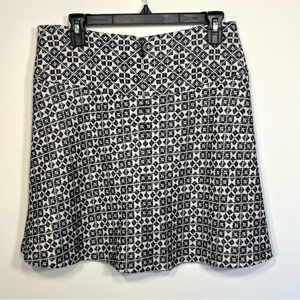 Tory Burch geometric print career wear skirt, preppy, lined, 6, navy off… - Picture 5 of 8